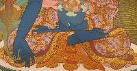 Medicine Buddha Tibetan Hand Painted Buddhist Thangka [real Gold], [traditional Color]