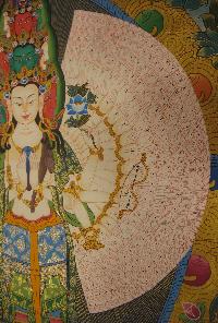 Sahasrabhuja Avalokitesvara Tibetan Hand Painted Buddhist Thangka [real Gold], [traditional Color]