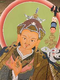 Padmasambhava Tibetan Hand Painted Buddhist Thangka [real Gold], [traditional Color]