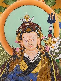 Padmasambhava Tibetan Hand Painted Buddhist Thangka [real Gold], [traditional Color]