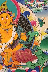 Five Jambhala Tibetan Hand Painted Buddhist Thangka [real Gold], [traditional Color]
