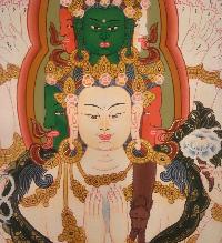 Sahasrabhuja Avalokitesvara Tibetan Hand Painted Buddhist Thangka [real Gold], [traditional Color]