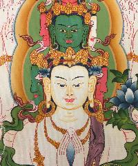 Sahasrabhuja Avalokitesvara Tibetan Hand Painted Buddhist Thangka [real Gold], [traditional Color], [bodhisattva Set]