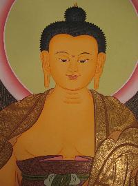 Shakyamuni Buddha Tibetan Hand Painted Buddhist Thangka [real Gold], [traditional Color]