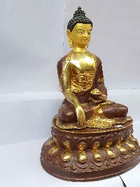 Shakyamuni Buddha Statue [partly Gold Plated], [painted Face], [big Statue]