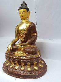 Shakyamuni Buddha Statue [partly Gold Plated], [painted Face], [big Statue]