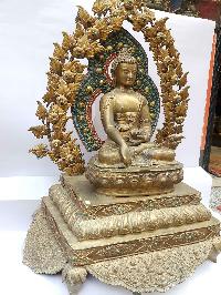 Shakyamuni Buddha Statue [thorn Electro Gold Plated], [buddha Waiting Patina Finishing], [big Statue], [remakable]