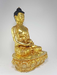 Statue Of Amitabha Buddha [full Fire Gold Plated], [painted Face], [deep Hand Carving]