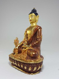 Statue Of Medicine Buddha [partly Fire Gold Plated], [painted Face], [good Quality]