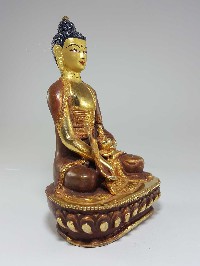 Statue Of Medicine Buddha [partly Fire Gold Plated], [painted Face], [good Quality]