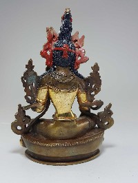 Statue Of Green Tara [partly Fire Gold Plated], [painted Face], [good Quality]