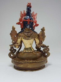 Statue Of White Tara [partly Fire Gold Plated], [painted Face], [good Quality]