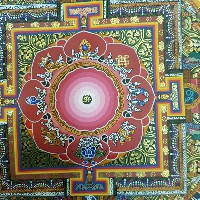 High Quality Real Gold Ashtamangala Mandala With Real Gold Orange