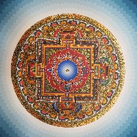 High Quality Real Gold Ashtamangala Mandala With Real Gold Blue