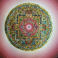 High Quality Real Gold Ashtamangala Mandala With Real Gold Pink