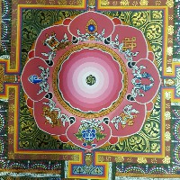 High Quality Real Gold Ashtamangala Mandala With Real Gold Pink