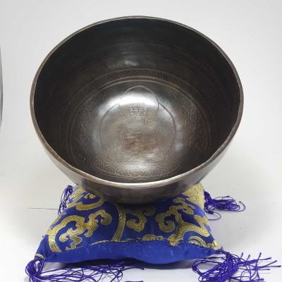 Handmade Beaten Therapy Bowl With Etching And Carving