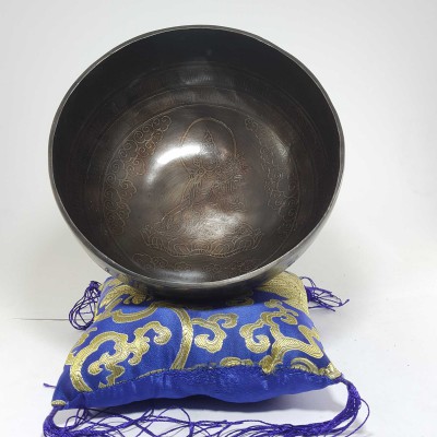 Handmade Beaten Therapy Bowl With Etching And Carving