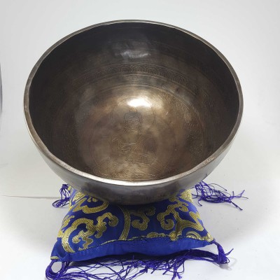 Handmade Beaten Therapy Bowl With Etching And Carving