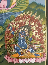 Tibetan Thangka Of Green Tara High Quality Real Gold And Tibetan Colors