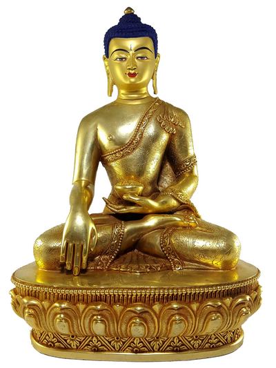 Shakyamuni Buddha Statue [full Gold Plated], [painted Face]