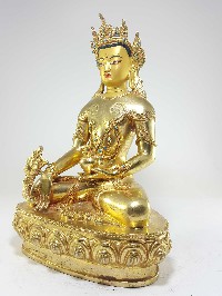 Medicine Buddha Statue [full Fire Gold Plated] With [painted Face]