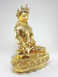 Medicine Buddha Statue [full Fire Gold Plated] With [painted Face]