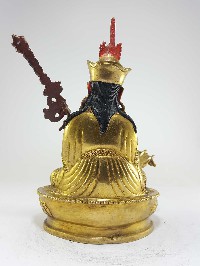 Guru Rinpoche Padmasambhava Statue, Full Fire Gold Plated, With [painted Face]
