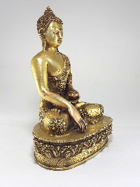 Hiqh Quality Statue Of Shakyamuni Buddha With Carvings And Bronze Finishing