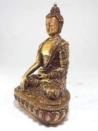 Shakyamuni Buddha Statue With Deep Carving And Bronze Finishing, [remakable]