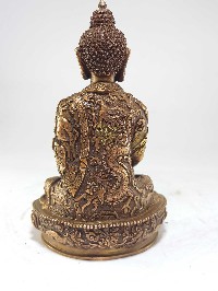 Shakyamuni Buddha Statue With Deep Carving And Bronze Finishing, [remakable]