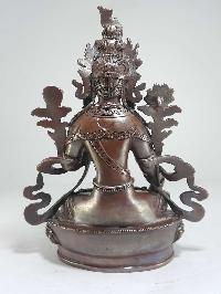 High Quality Statue Of White Tara Copper Plated And Chocolate Oxidized