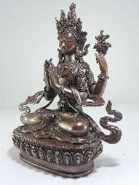 High Quality Statue Of Chenrezig Copper Plated And Chocolate Oxidized