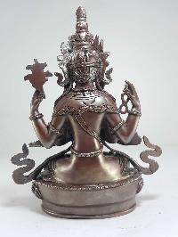 High Quality Statue Of Chenrezig Copper Plated And Chocolate Oxidized