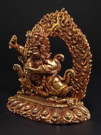 Statue Of Mahakala Of The Black Cloak, Kajupa Mahakala, Gold Plated