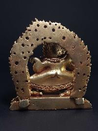 Statue Of Mahakala Of The Black Cloak, Kajupa Mahakala, Gold Plated