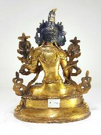 Statue Of White Tara [full Gold Plated], [antique Finishing]