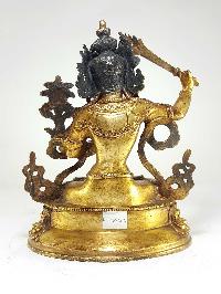 Statue Of Manjushri [full Gold Plated], [antique Finishing]