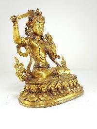 Statue Of Manjushri [full Gold Plated], [antique Finishing]