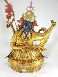 Statue Of Padmasambhava With Consort, [shakti], Yab-yum [full Gold Plated] With [painted Face]