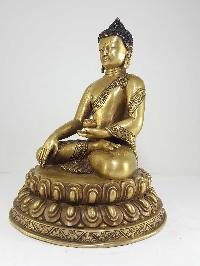 Unique High Quality Statue Of Shakyamuni Buddha With Double Lotus Base And Newari Statue, Bronze Finishing