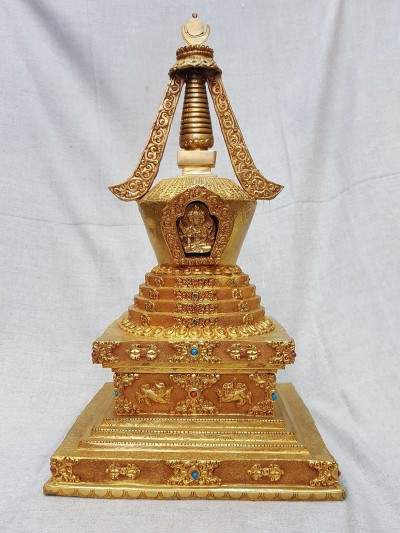 Namgyalma Stupa full Fire Gold Plated Deep Carving, big Statue