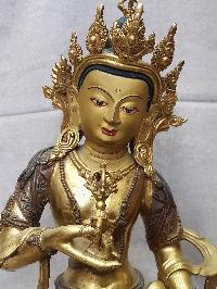 Old Buddhist Handmade Statue Of Vajrasattva, [partly Gold Plated] And [painted Face],- Face Repair On Request, [big Statue]