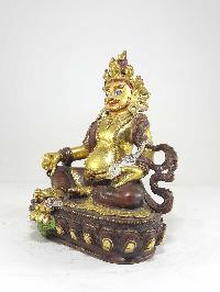 Statue Of Yellow Jambhala Partly Gold Plated With [painted Face]