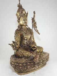 Original Statue Of Guru Padmasambhava In Natural Bronze Finishing