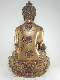 Deep Carved Statue Of Medicine Buddha In Natural Bronze Finishing