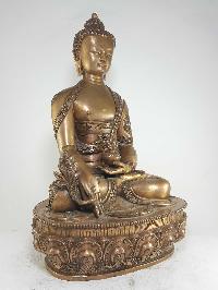 Deep Carved Statue Of Medicine Buddha In Natural Bronze Finishing