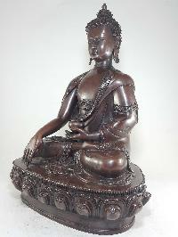 Statue Of Shakyamuni Buddha In Dark Chocolate Oxidation