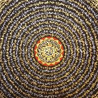 Tibetan Mantra Mandala Thangka Painting With Gold And Silver Color [variation 4]