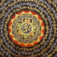 Tibetan Mantra Mandala Thangka Painting With Gold And Silver Color [variation 4]